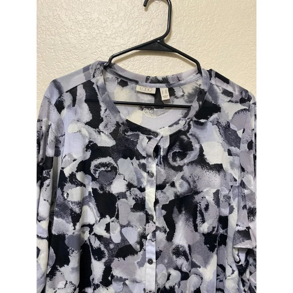 Logo by Lori Goldstein mesh button down abstract witchy gothic dark academia 2X - Picture 3 of 10